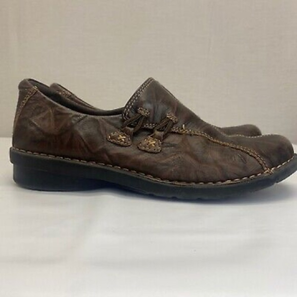 Womens Clarks Shoe Boots Brown Leather
